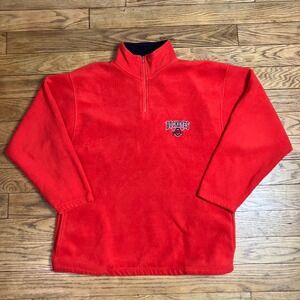 Ohio State Buckeyes Quarter Zip Fleece Pullover Red NCAA Mens‎